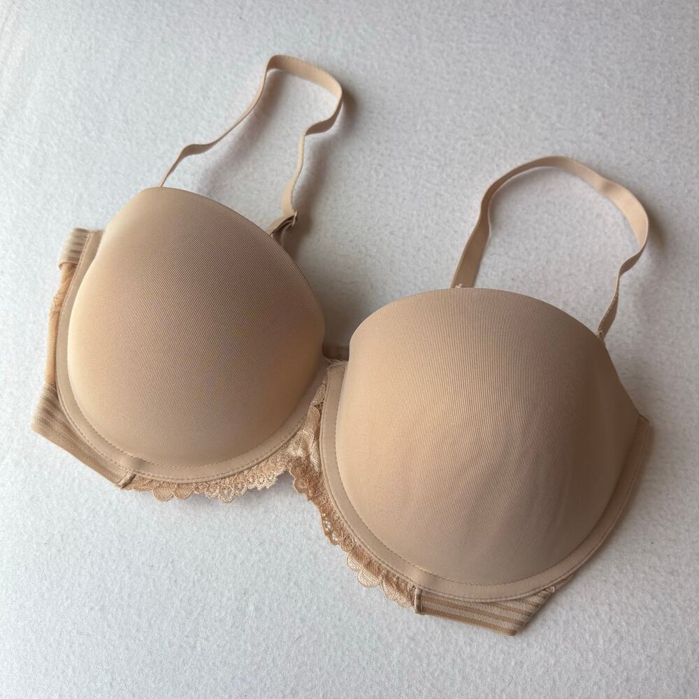 New Maidenform Push Up Bra Size 36DD Underwire Tan Lace